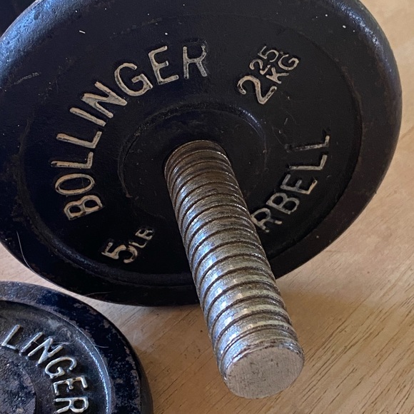 Vintage Bollinger barbell set. Two 5lbs and two 3lbs. - Picture 2 of 4